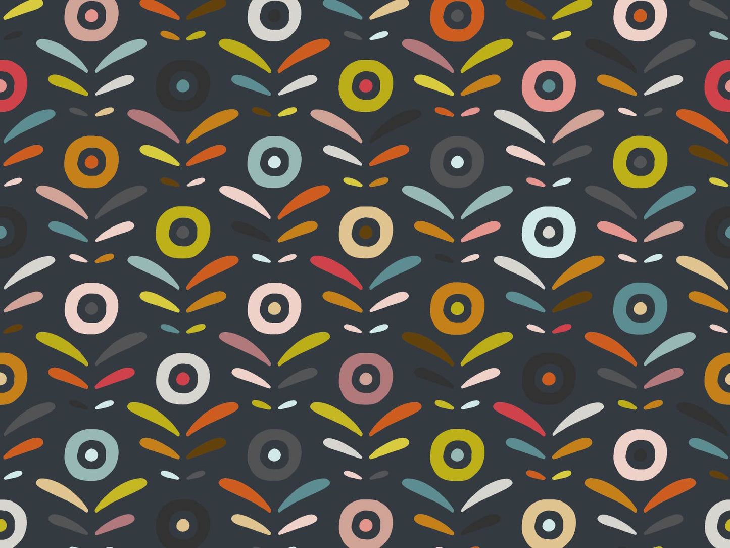 Abstract Flora - Navy and Bright