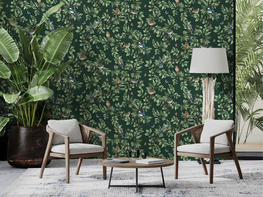 British Birds - Dark Green