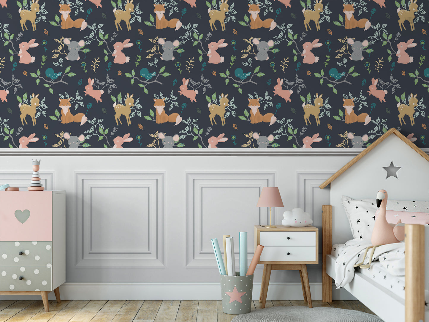 Cute Forest Animals - Navy