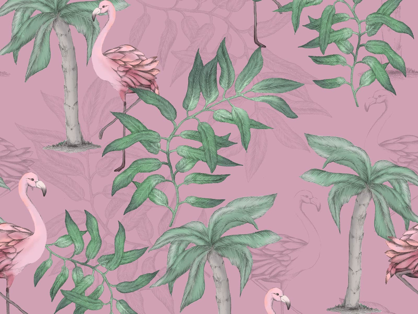 Fancy Flamingos - Pink