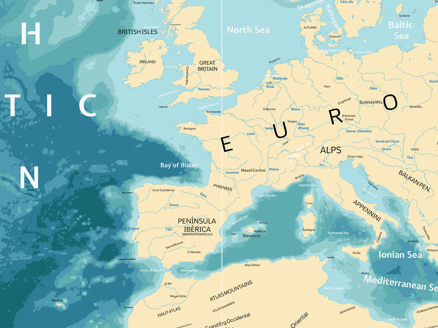 World Map of Lakes and Rivers