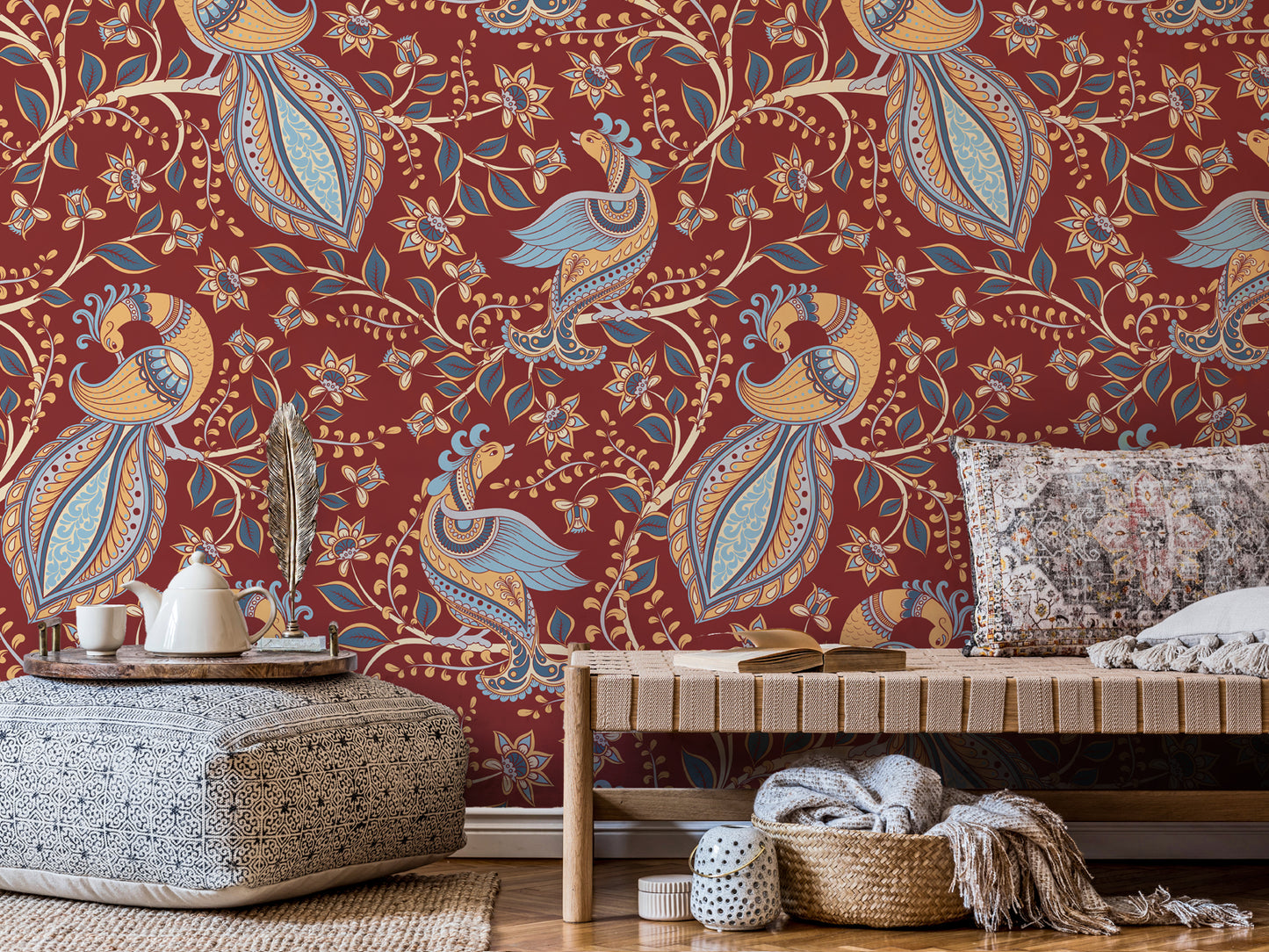 Kalamkari Bird - Red