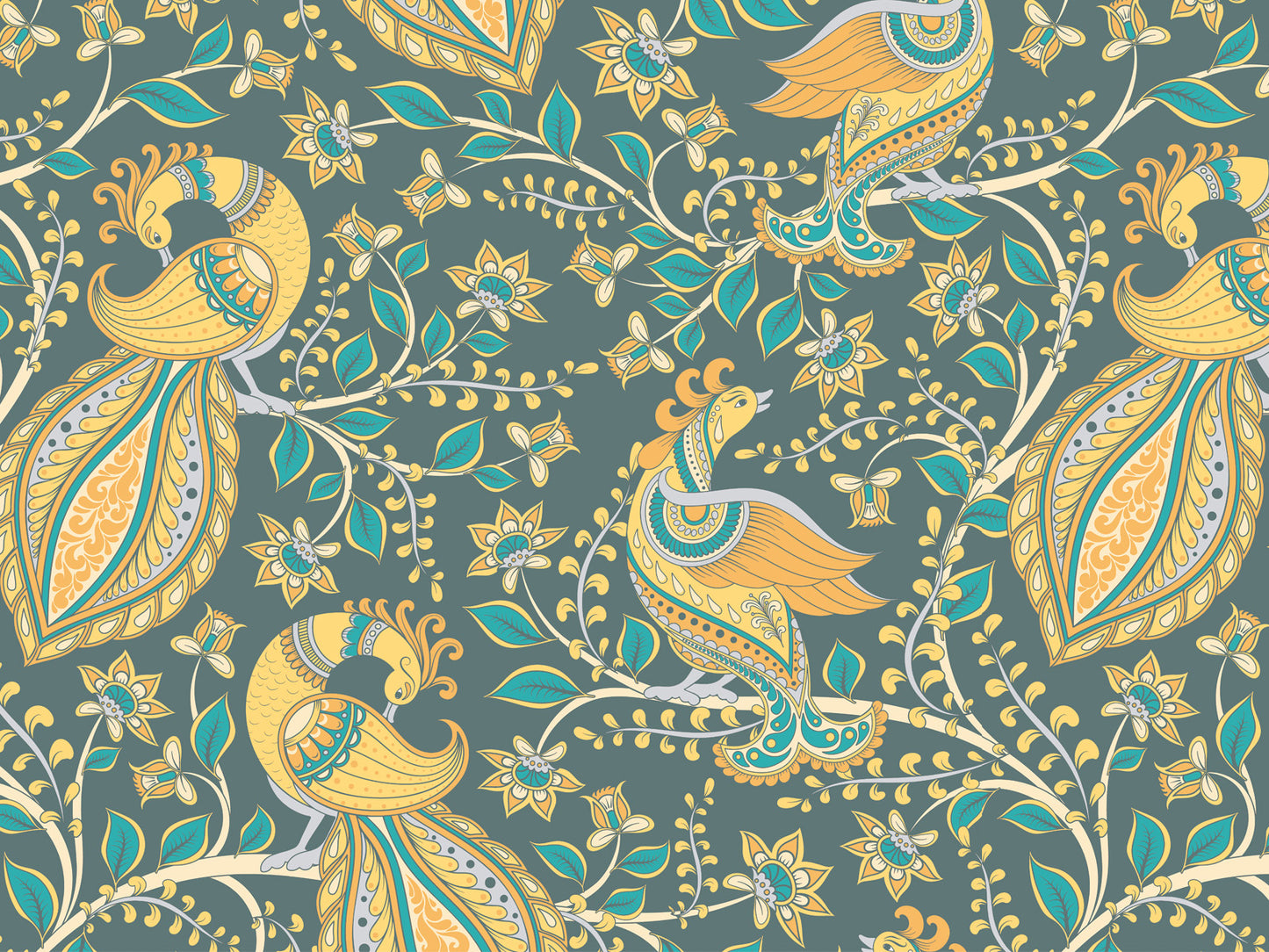 Kalamkari Bird - Grey