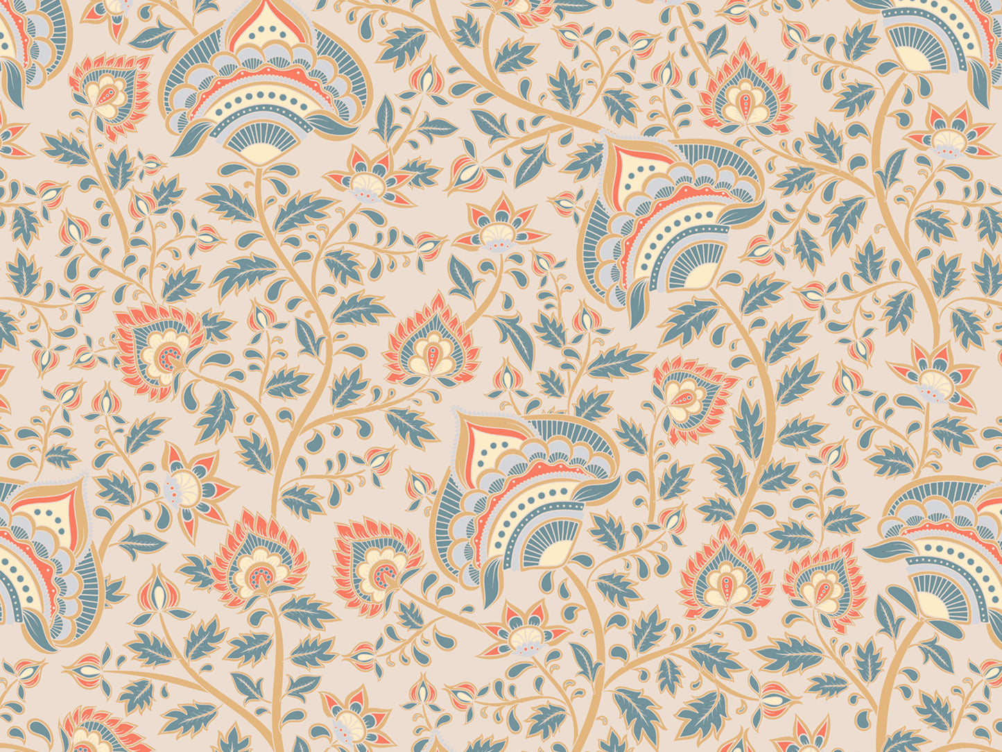 Kalamkari Flower - Neutral