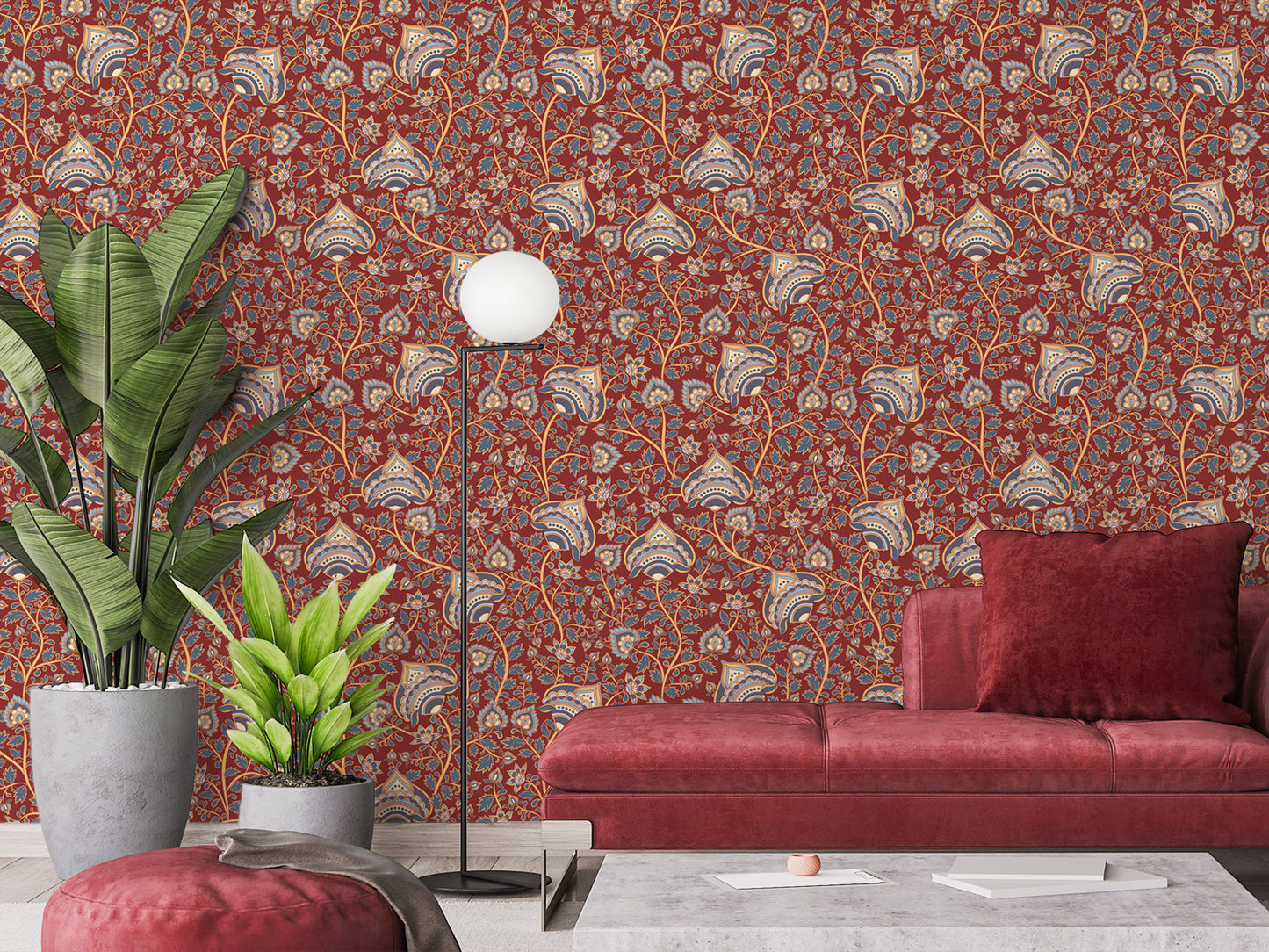 Kalamkari Flower - Red