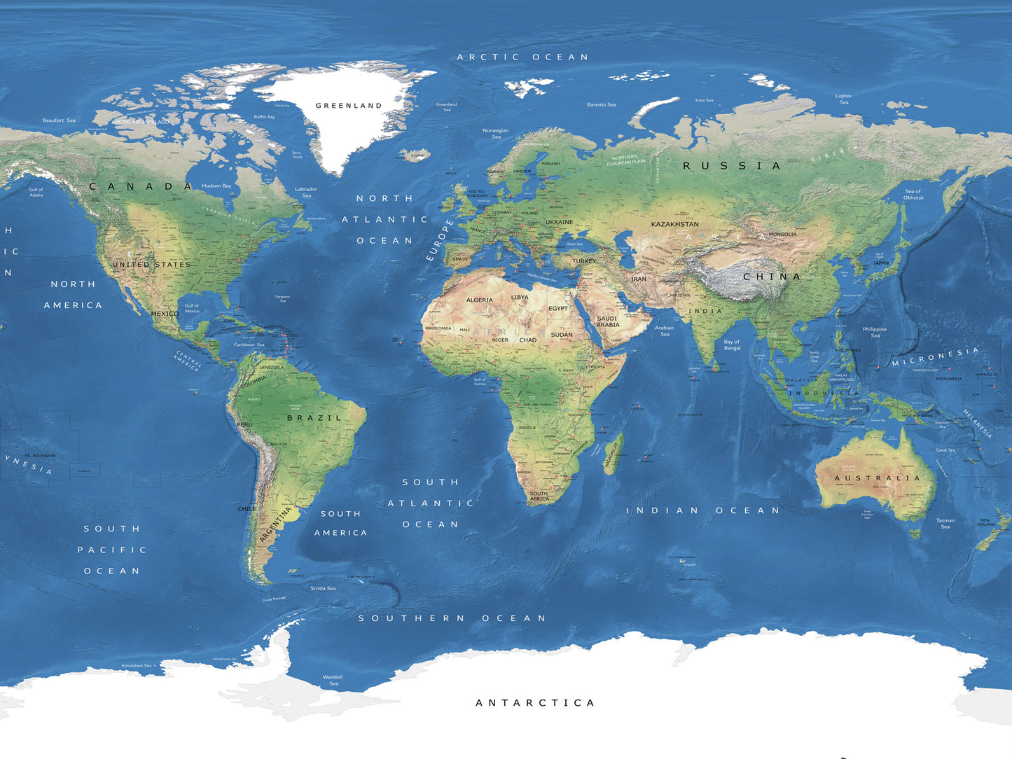 Physical World Map No 4