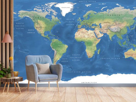 Physical World Map No 4