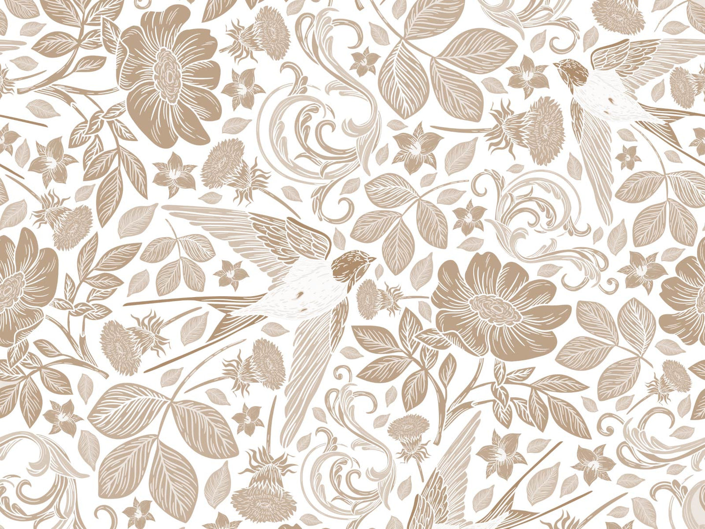 Swallows in the garden - White and Beige