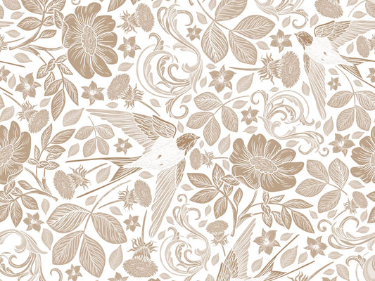 Swallows in the garden - White and Beige