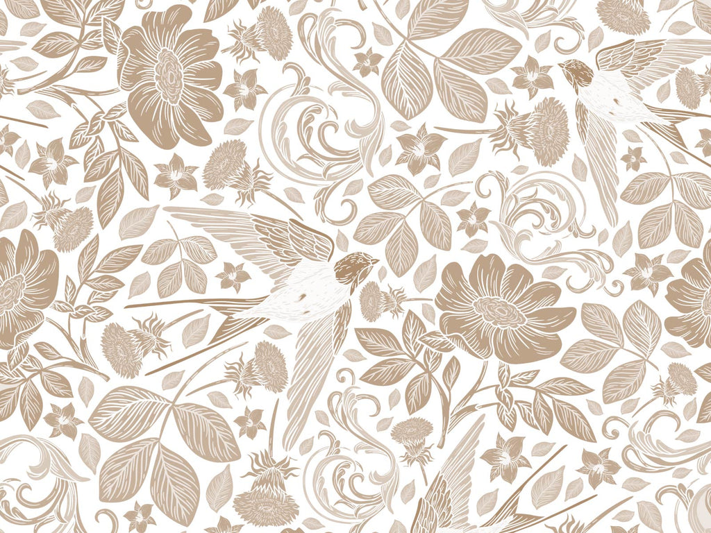 Swallows in the garden - White and Beige