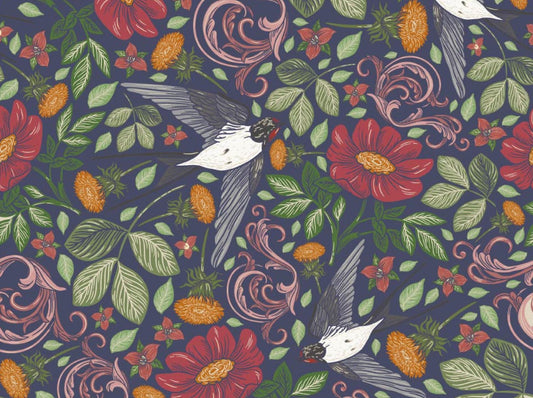 Swallows in the garden - Navy