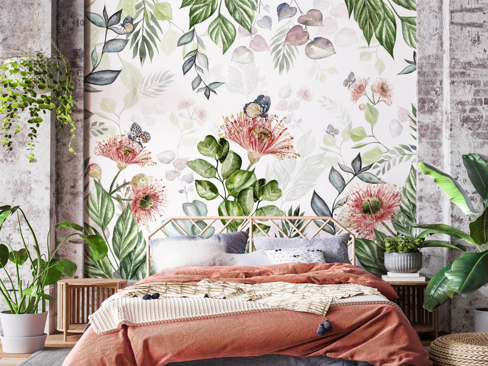 Watercolour Floral Wallpaper – Chilli Wall Art