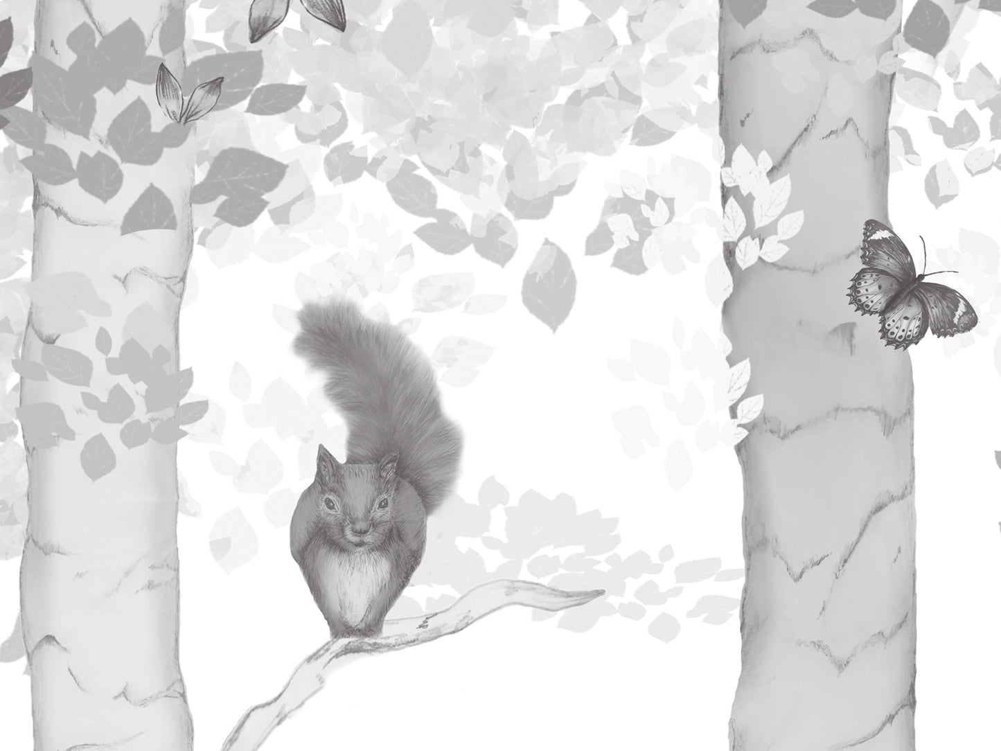 Woodland Adventure - Greyscale