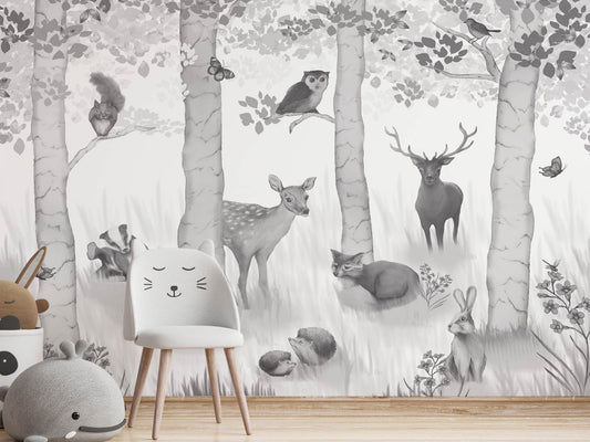 Woodland Adventure - Greyscale