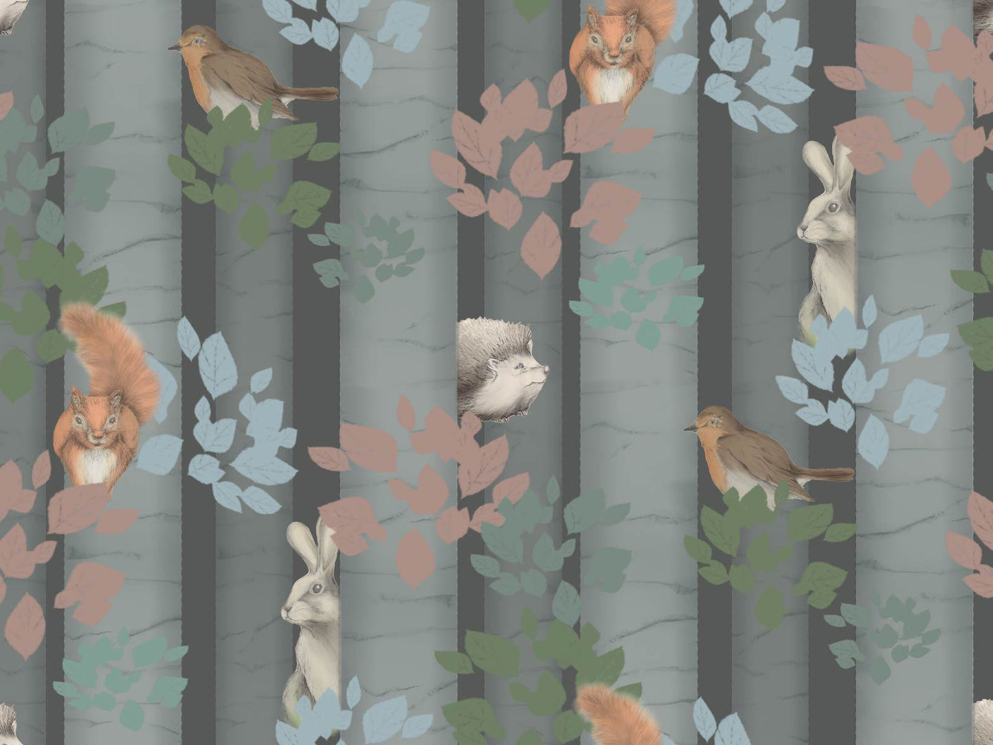 Silver Birch Animals - Grey