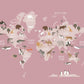 Animal World Map - Pink