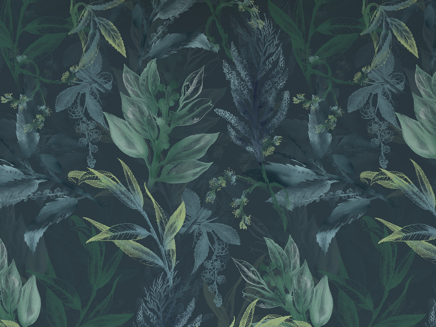 Botanical Leaves - Navy