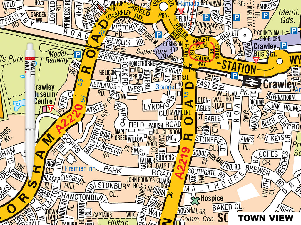 A-Z Crawley Map – Chilli Wall Art