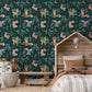 Cute Forest Animals - Dark Green