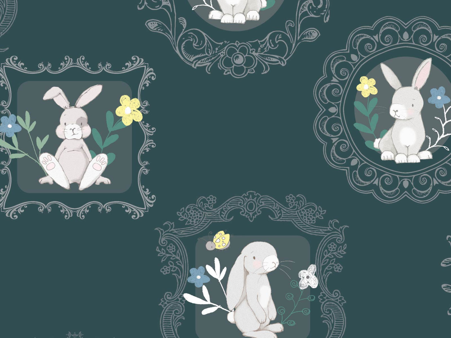Framed Bunnies - Green