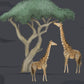 Giraffe and Savanna - Navy