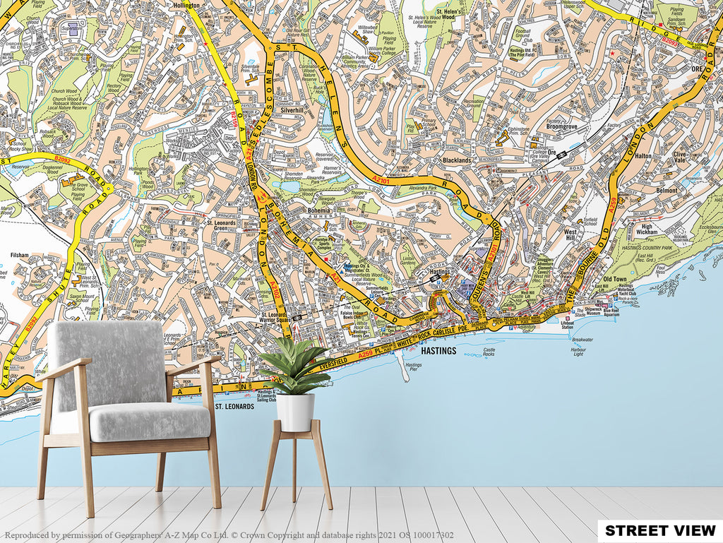 A-Z Hastings Map – Chilli Wall Art