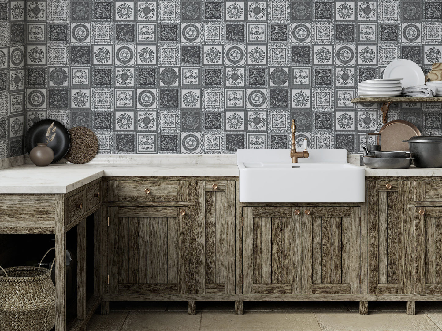 Indian Tiles - Grey