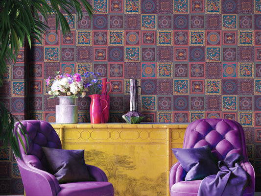 Indian Tiles - Purple