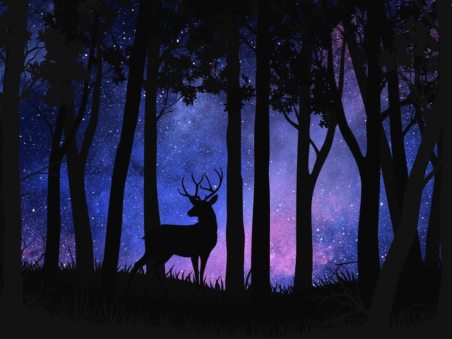 Nocturnal Forest Stag - Pink