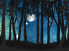 Nocturnal Forest Moon - Blue