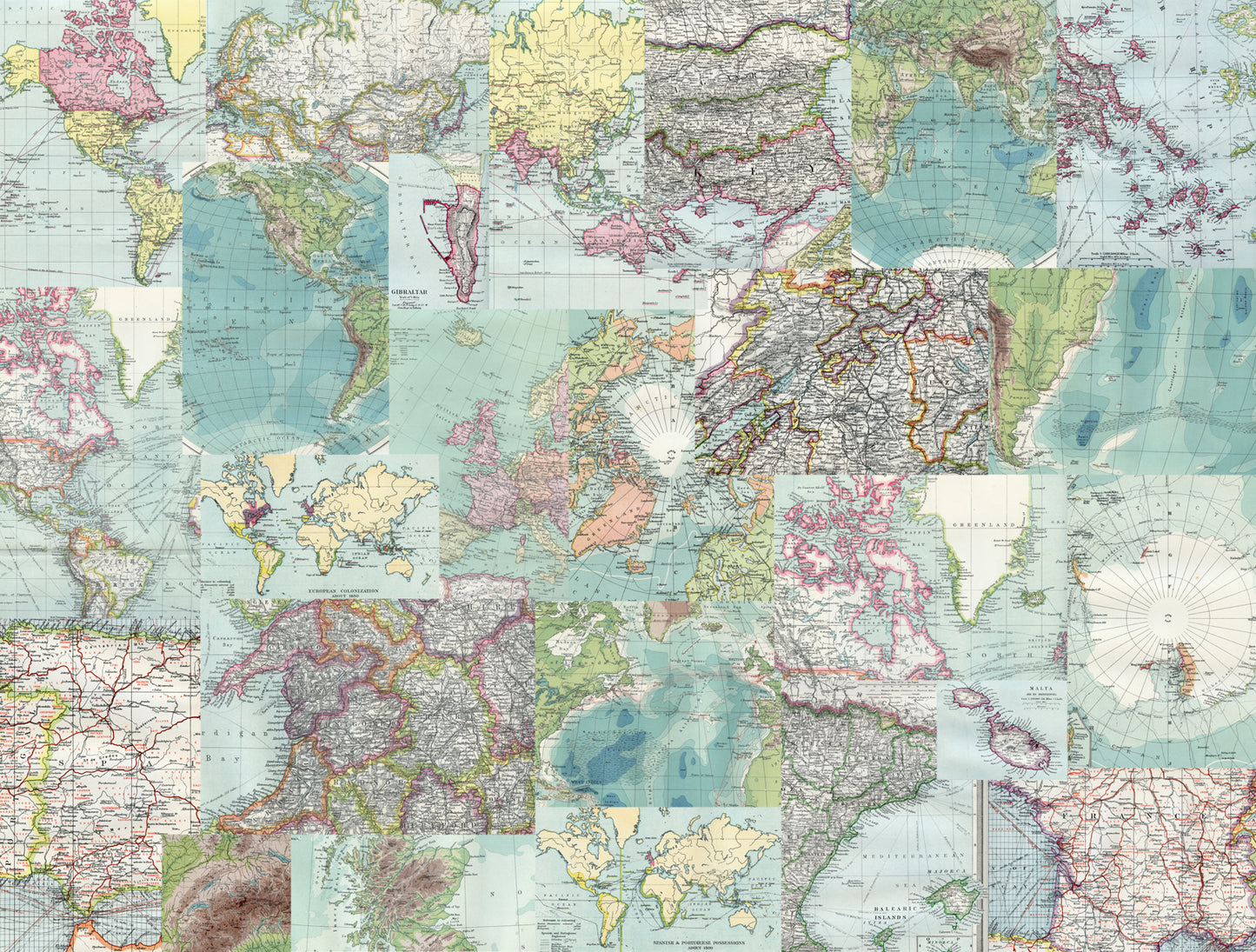 Vintage Map Collage
