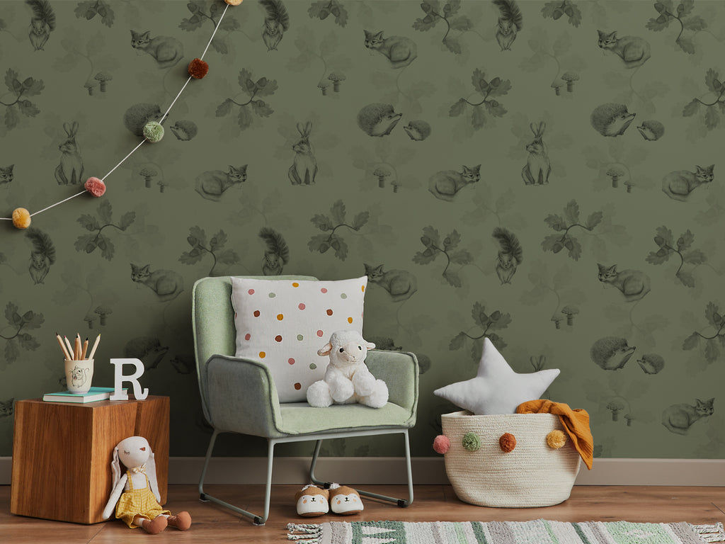 Floral Woodland Animals Wallpaper  Summer  Murals Your Way