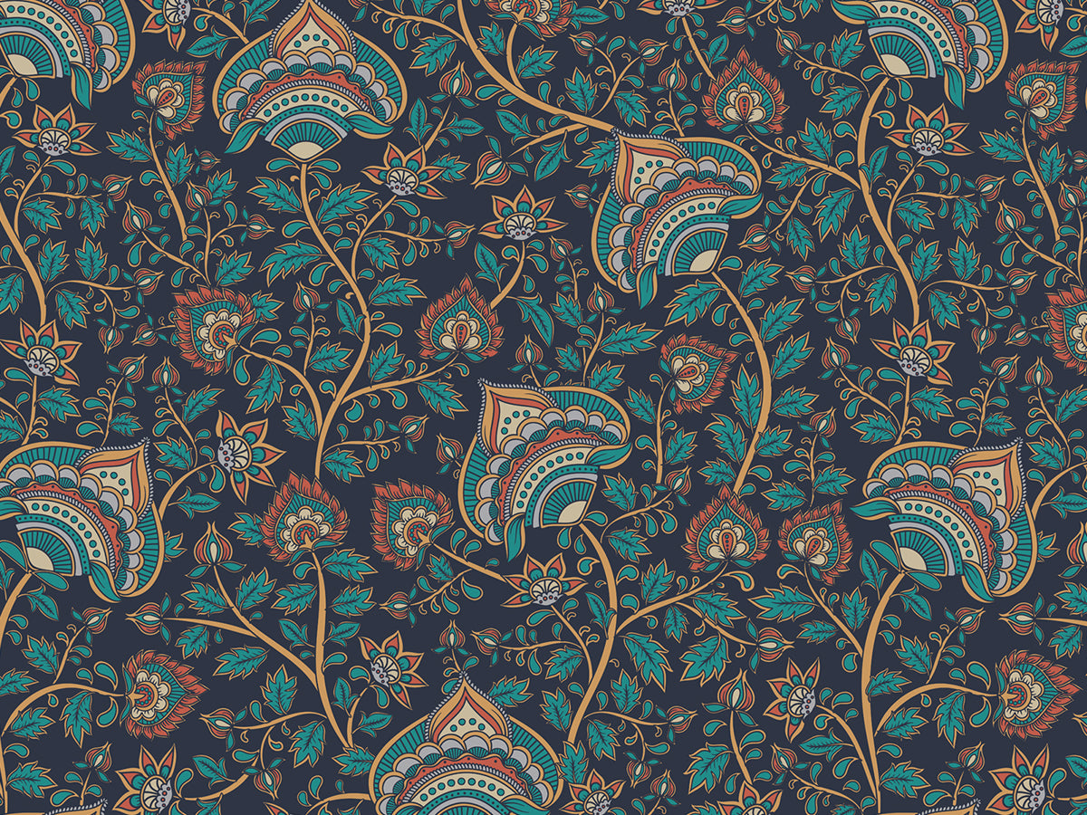 Paisley Ornamental seamless pattern kalamkari vector fabric background  Stock Vector Image  Art  Alamy