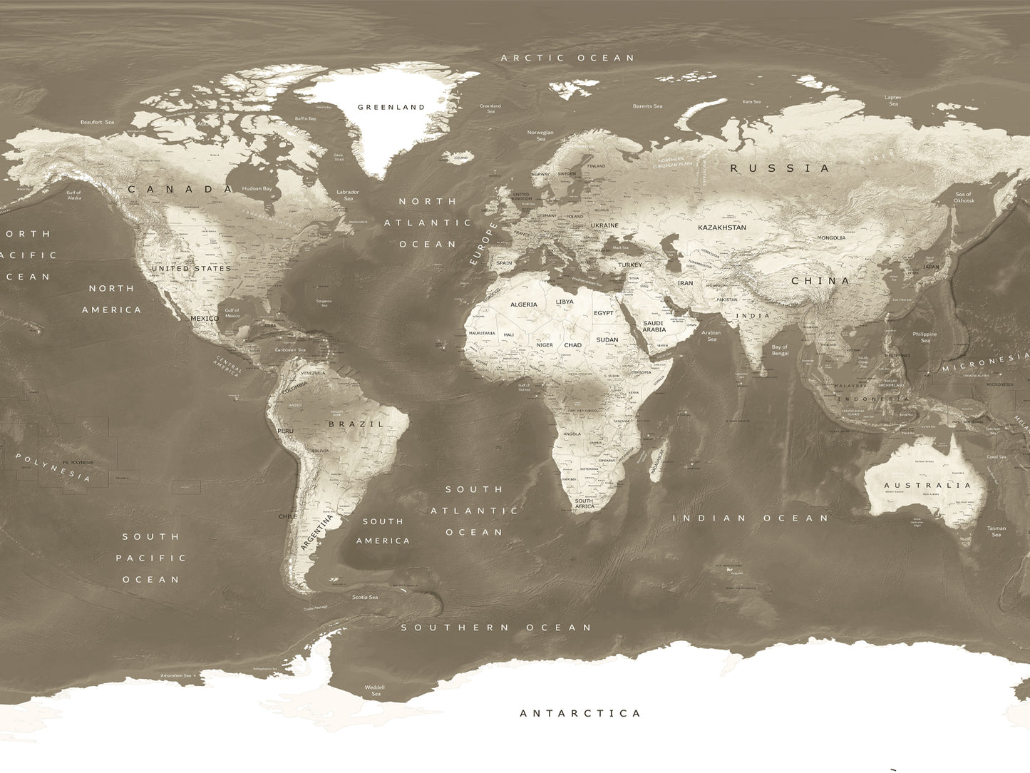 Physical World Map No 5